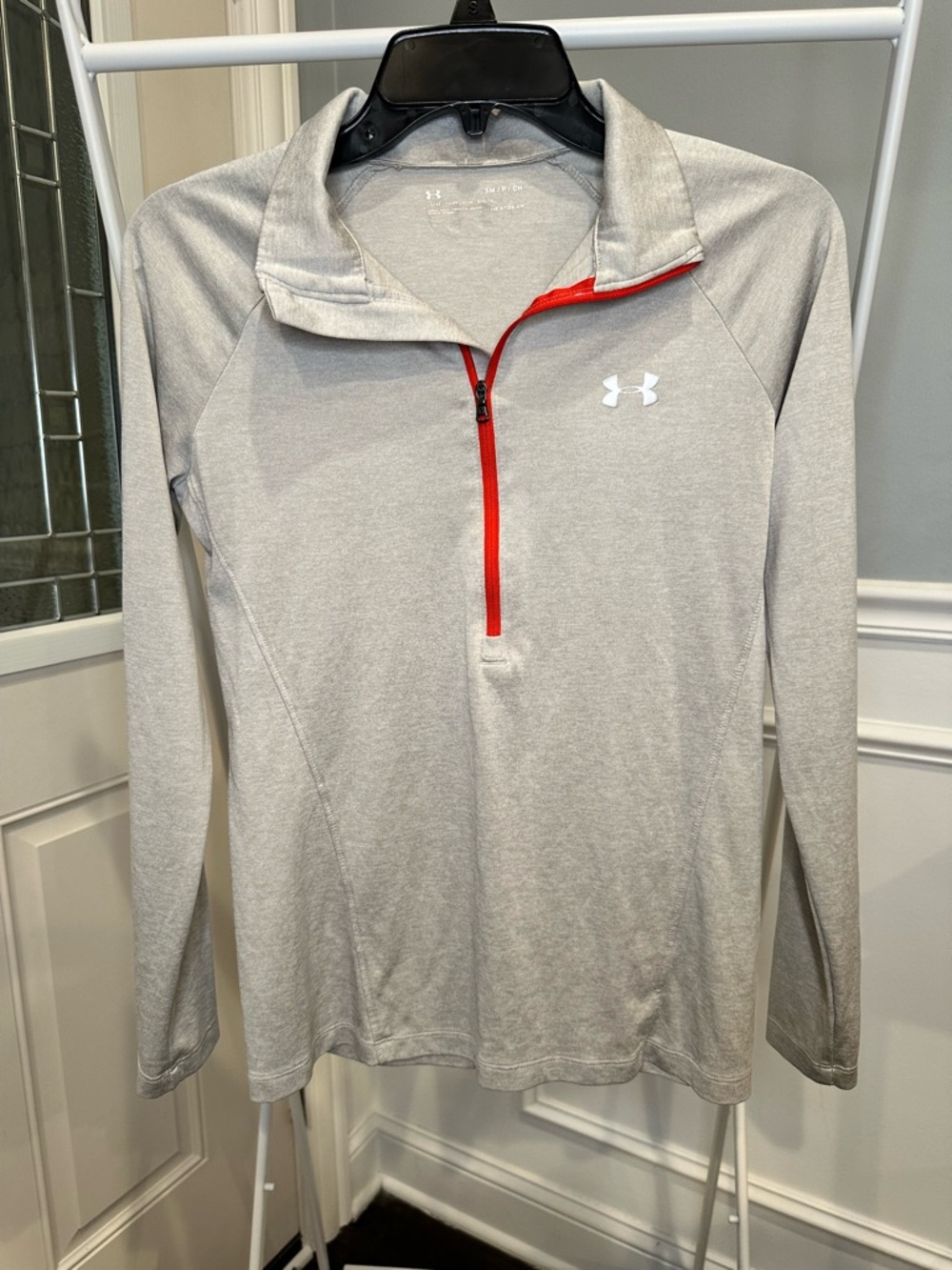 NWOT Under Armour Gray Quarter-Zip Pullover with Red Zip